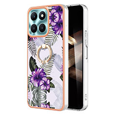 Custodia Silicone Gel Morbida Fantasia Modello Cover con Anello Supporto YB3 per Huawei Honor X8b Viola