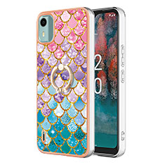 Custodia Silicone Gel Morbida Fantasia Modello Cover con Anello Supporto YB3 per Nokia C12 Plus Colorato