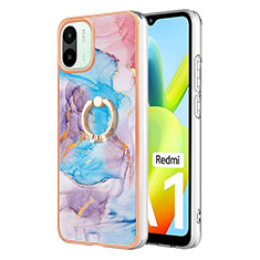 Custodia Silicone Gel Morbida Fantasia Modello Cover con Anello Supporto YB3 per Xiaomi Redmi A1 Blu