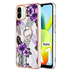 Custodia Silicone Gel Morbida Fantasia Modello Cover con Anello Supporto YB3 per Xiaomi Redmi A1 Viola