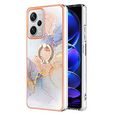 Custodia Silicone Gel Morbida Fantasia Modello Cover con Anello Supporto YB3 per Xiaomi Redmi Note 12 Explorer Lavanda