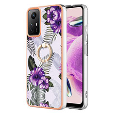 Custodia Silicone Gel Morbida Fantasia Modello Cover con Anello Supporto YB3 per Xiaomi Redmi Note 12S Viola