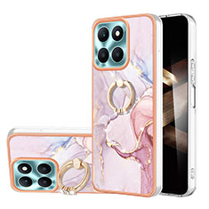 Custodia Silicone Gel Morbida Fantasia Modello Cover con Anello Supporto YB5 per Huawei Honor X8b Rosa