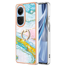 Custodia Silicone Gel Morbida Fantasia Modello Cover con Anello Supporto YB5 per Oppo Reno10 Pro 5G Colorato