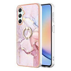 Custodia Silicone Gel Morbida Fantasia Modello Cover con Anello Supporto YB5 per Samsung Galaxy A25 5G Rosa