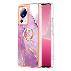 Custodia Silicone Gel Morbida Fantasia Modello Cover con Anello Supporto YB5 per Xiaomi Civi 2 5G Lavanda