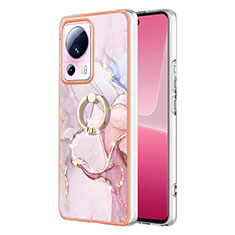 Custodia Silicone Gel Morbida Fantasia Modello Cover con Anello Supporto YB5 per Xiaomi Civi 2 5G Rosa