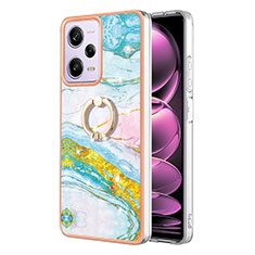 Custodia Silicone Gel Morbida Fantasia Modello Cover con Anello Supporto YB5 per Xiaomi Redmi Note 12 Pro 5G Colorato