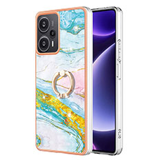 Custodia Silicone Gel Morbida Fantasia Modello Cover con Anello Supporto YB5 per Xiaomi Redmi Note 12 Turbo 5G Colorato