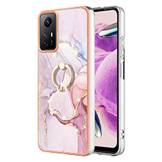 Custodia Silicone Gel Morbida Fantasia Modello Cover con Anello Supporto YB5 per Xiaomi Redmi Note 12S Rosa