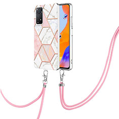 Custodia Silicone Gel Morbida Fantasia Modello Cover con Cinghia Cordino Mano Y01B per Xiaomi Redmi Note 11 Pro 4G Rosa