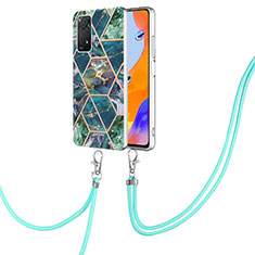Custodia Silicone Gel Morbida Fantasia Modello Cover con Cinghia Cordino Mano Y01B per Xiaomi Redmi Note 11 Pro 4G Verde Notte