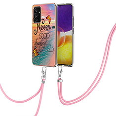 Custodia Silicone Gel Morbida Fantasia Modello Cover con Cinghia Cordino Mano Y03B per Samsung Galaxy A25 5G Multicolore