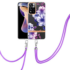 Custodia Silicone Gel Morbida Fantasia Modello Cover con Cinghia Cordino Mano Y06B per Xiaomi Mi 11i 5G (2022) Viola