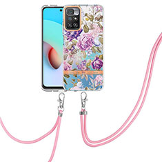 Custodia Silicone Gel Morbida Fantasia Modello Cover con Cinghia Cordino Mano Y06B per Xiaomi Redmi Note 11 4G (2021) Lavanda