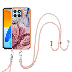 Custodia Silicone Gel Morbida Fantasia Modello Cover con Cinghia Cordino Mano Y07B per Huawei Honor 70 Lite 5G Multicolore