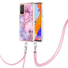 Custodia Silicone Gel Morbida Fantasia Modello Cover con Cinghia Cordino Mano YB1 per Xiaomi Redmi Note 11 Pro 5G Lavanda