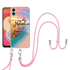 Custodia Silicone Gel Morbida Fantasia Modello Cover con Cinghia Cordino Mano YB3 per Samsung Galaxy A04 4G Multicolore