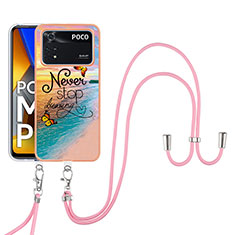 Custodia Silicone Gel Morbida Fantasia Modello Cover con Cinghia Cordino Mano YB3 per Xiaomi Poco M4 Pro 4G Multicolore