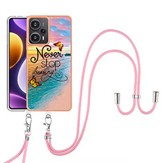 Custodia Silicone Gel Morbida Fantasia Modello Cover con Cinghia Cordino Mano YB3 per Xiaomi Redmi Note 12 Turbo 5G Multicolore