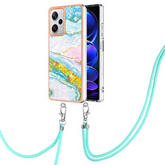 Custodia Silicone Gel Morbida Fantasia Modello Cover con Cinghia Cordino Mano YB5 per Xiaomi Redmi Note 12 Explorer Colorato