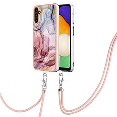 Custodia Silicone Gel Morbida Fantasia Modello Cover con Cinghia Cordino Mano YB7 per Samsung Galaxy A34 5G Multicolore