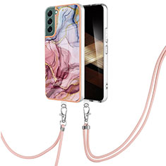 Custodia Silicone Gel Morbida Fantasia Modello Cover con Cinghia Cordino Mano YB7 per Samsung Galaxy S25 5G Multicolore