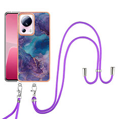 Custodia Silicone Gel Morbida Fantasia Modello Cover con Cinghia Cordino Mano YB7 per Xiaomi Civi 2 5G Viola