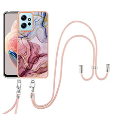 Custodia Silicone Gel Morbida Fantasia Modello Cover con Cinghia Cordino Mano YB7 per Xiaomi Redmi Note 12 4G Multicolore