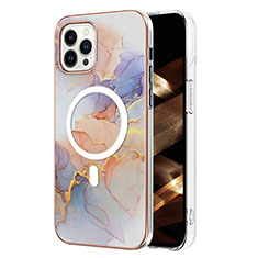 Custodia Silicone Gel Morbida Fantasia Modello Cover con Mag-Safe Magnetic per Apple iPhone 13 Pro Max Lavanda