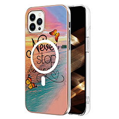 Custodia Silicone Gel Morbida Fantasia Modello Cover con Mag-Safe Magnetic per Apple iPhone 13 Pro Multicolore