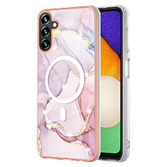 Custodia Silicone Gel Morbida Fantasia Modello Cover con Mag-Safe Magnetic per Samsung Galaxy A34 5G Rosa