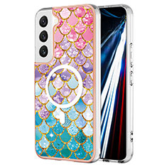 Custodia Silicone Gel Morbida Fantasia Modello Cover con Mag-Safe Magnetic per Samsung Galaxy S22 5G Colorato