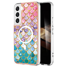 Custodia Silicone Gel Morbida Fantasia Modello Cover con Mag-Safe Magnetic per Samsung Galaxy S25 5G Colorato