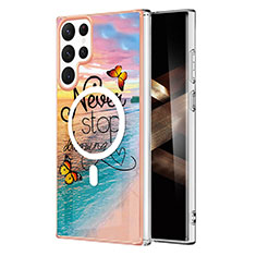 Custodia Silicone Gel Morbida Fantasia Modello Cover con Mag-Safe Magnetic per Samsung Galaxy S25 Ultra 5G Multicolore