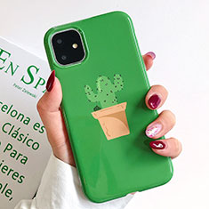 Custodia Silicone Gel Morbida Fantasia Modello Cover H02 per Apple iPhone 11 Verde