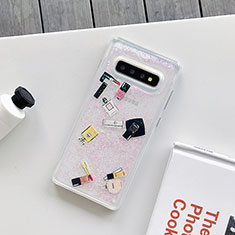 Custodia Silicone Gel Morbida Fantasia Modello Cover K01 per Samsung Galaxy S10 Bianco