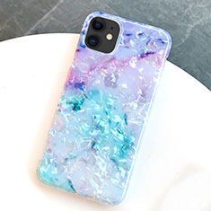 Custodia Silicone Gel Morbida Fantasia Modello Cover S01 per Apple iPhone 11 Blu