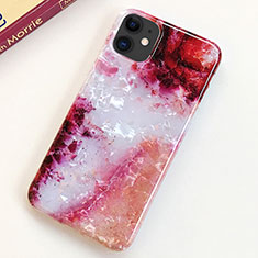 Custodia Silicone Gel Morbida Fantasia Modello Cover S01 per Apple iPhone 11 Rosso