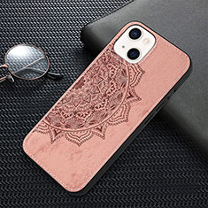 Custodia Silicone Gel Morbida Fantasia Modello Cover S01 per Apple iPhone 13 Mini Oro Rosa