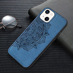 Custodia Silicone Gel Morbida Fantasia Modello Cover S01 per Apple iPhone 14 Blu