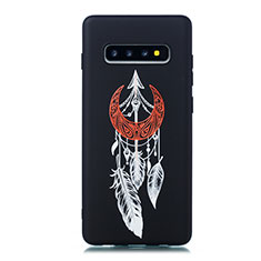 Custodia Silicone Gel Morbida Fantasia Modello Cover S01 per Samsung Galaxy S10 Nero