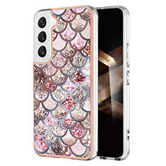 Custodia Silicone Gel Morbida Fantasia Modello Cover S01 per Samsung Galaxy S24 Plus 5G Marrone