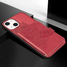 Custodia Silicone Gel Morbida Fantasia Modello Cover S02 per Apple iPhone 13 Rosso