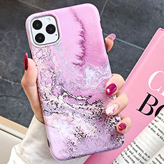 Custodia Silicone Gel Morbida Fantasia Modello Cover S03 per Apple iPhone 11 Pro Max Oro Rosa