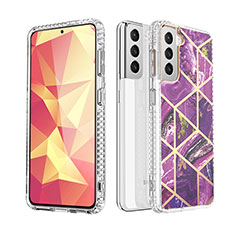 Custodia Silicone Gel Morbida Fantasia Modello Cover S03 per Samsung Galaxy S21 5G Viola