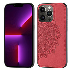 Custodia Silicone Gel Morbida Fantasia Modello Cover S04 per Apple iPhone 13 Pro Rosso