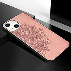 Custodia Silicone Gel Morbida Fantasia Modello Cover S05 per Apple iPhone 13 Mini Oro Rosa