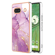 Custodia Silicone Gel Morbida Fantasia Modello Cover Y01B per Google Pixel 7a 5G Lavanda