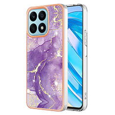 Custodia Silicone Gel Morbida Fantasia Modello Cover Y01B per Huawei Honor X8a 4G Viola